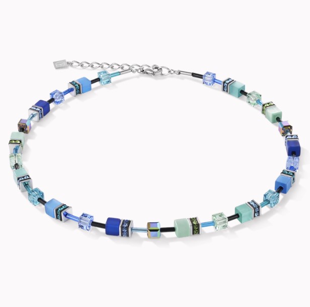 GeoCube necklace blue-green